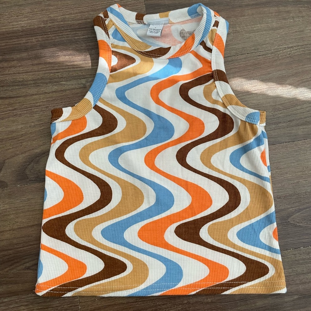 ribbed cotton racerback tank top
